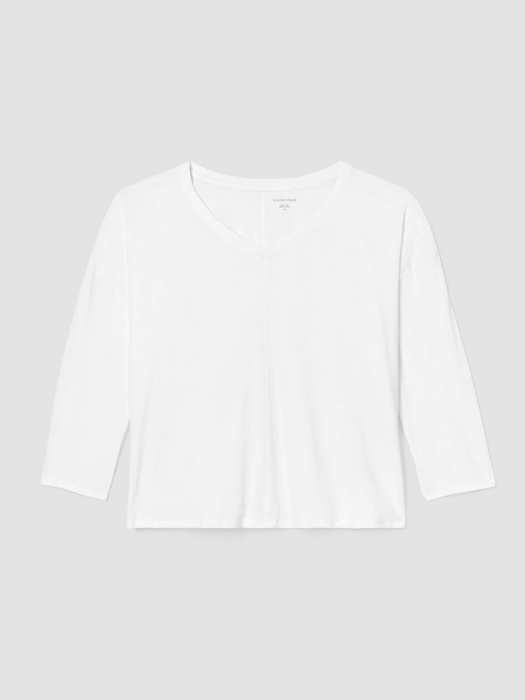 Organic Cotton Slub V-Neck Top