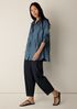 Silk Twill Band Collar Shirt
