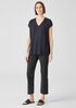 Organic Linen Delave Rib V-Neck Top