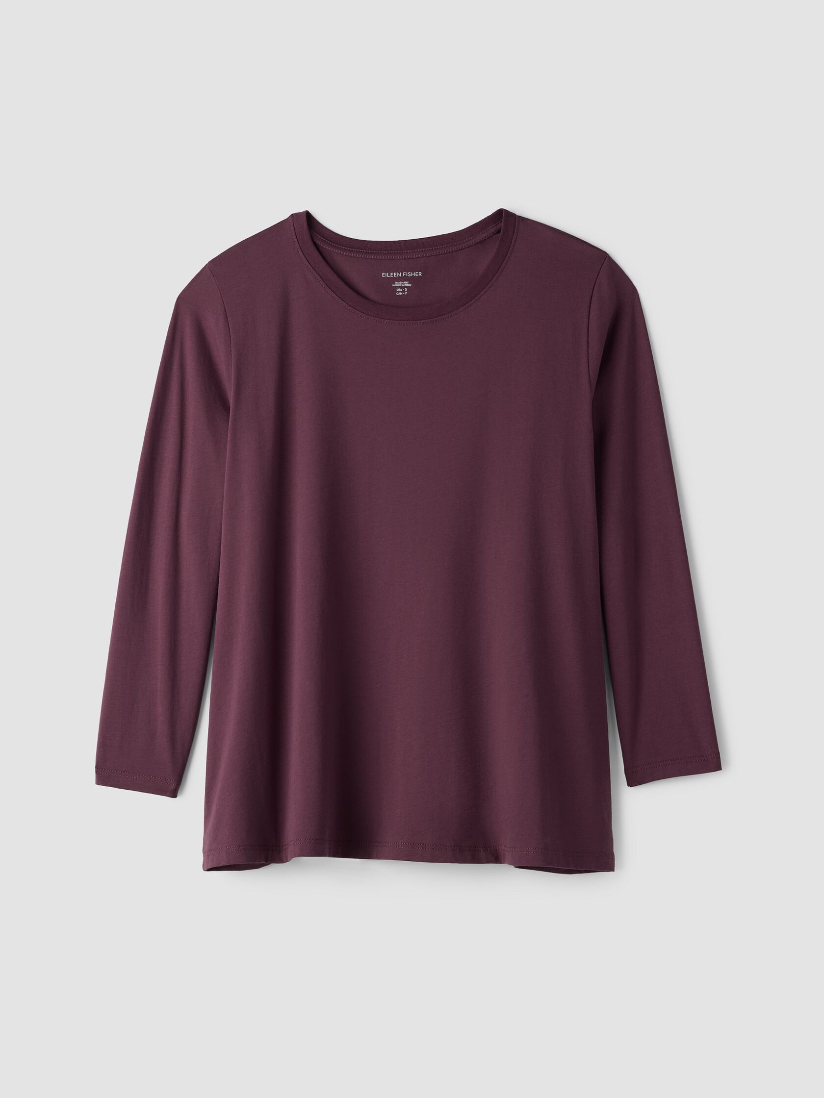 Organic Pima Cotton Jersey 3/4-Sleeve Tee
