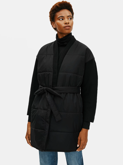 Recycled Nylon with Boiled Wool Coat in Responsible Wool