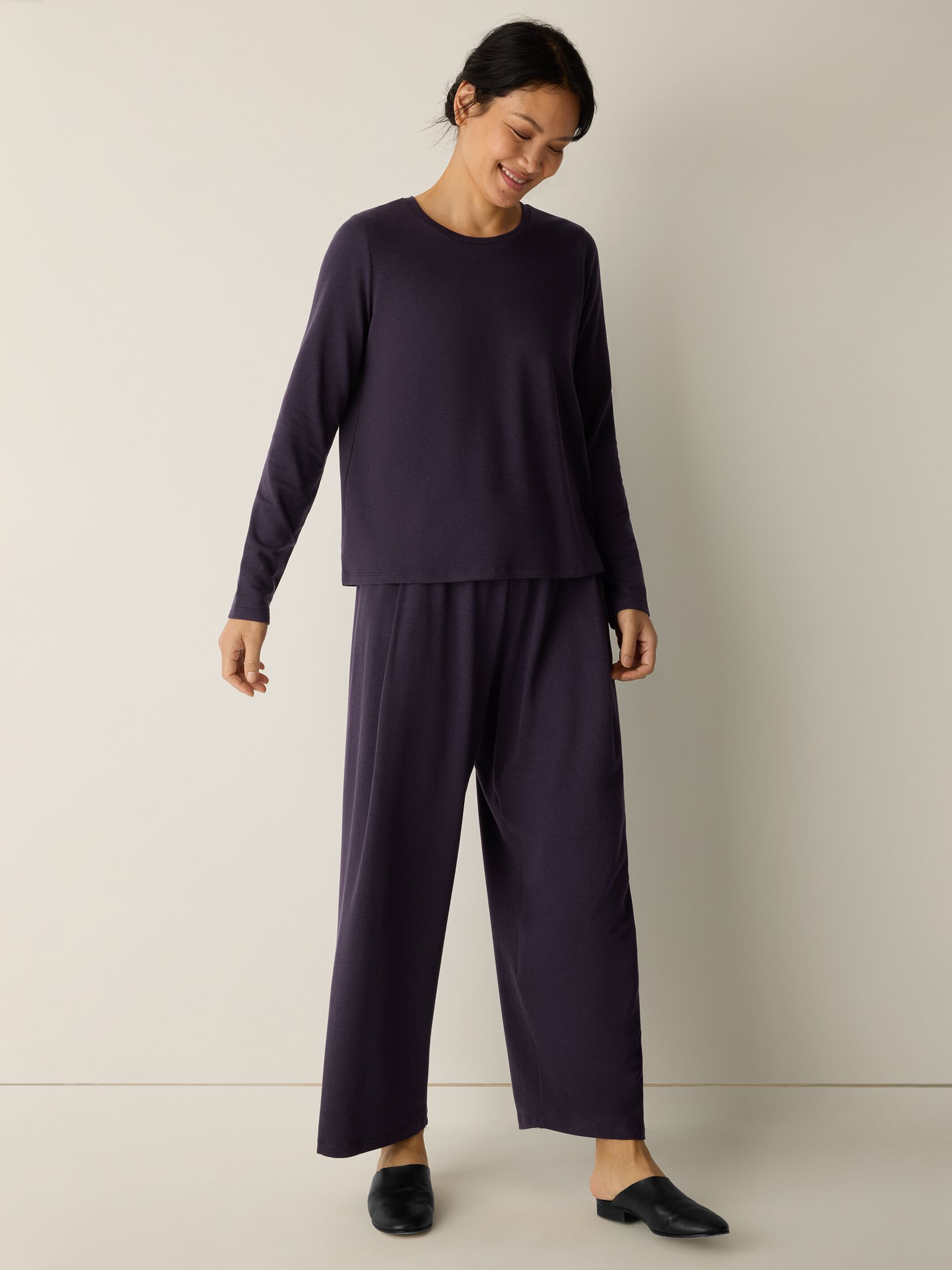 Cozy Brushed Terry Hug Crew Neck Top