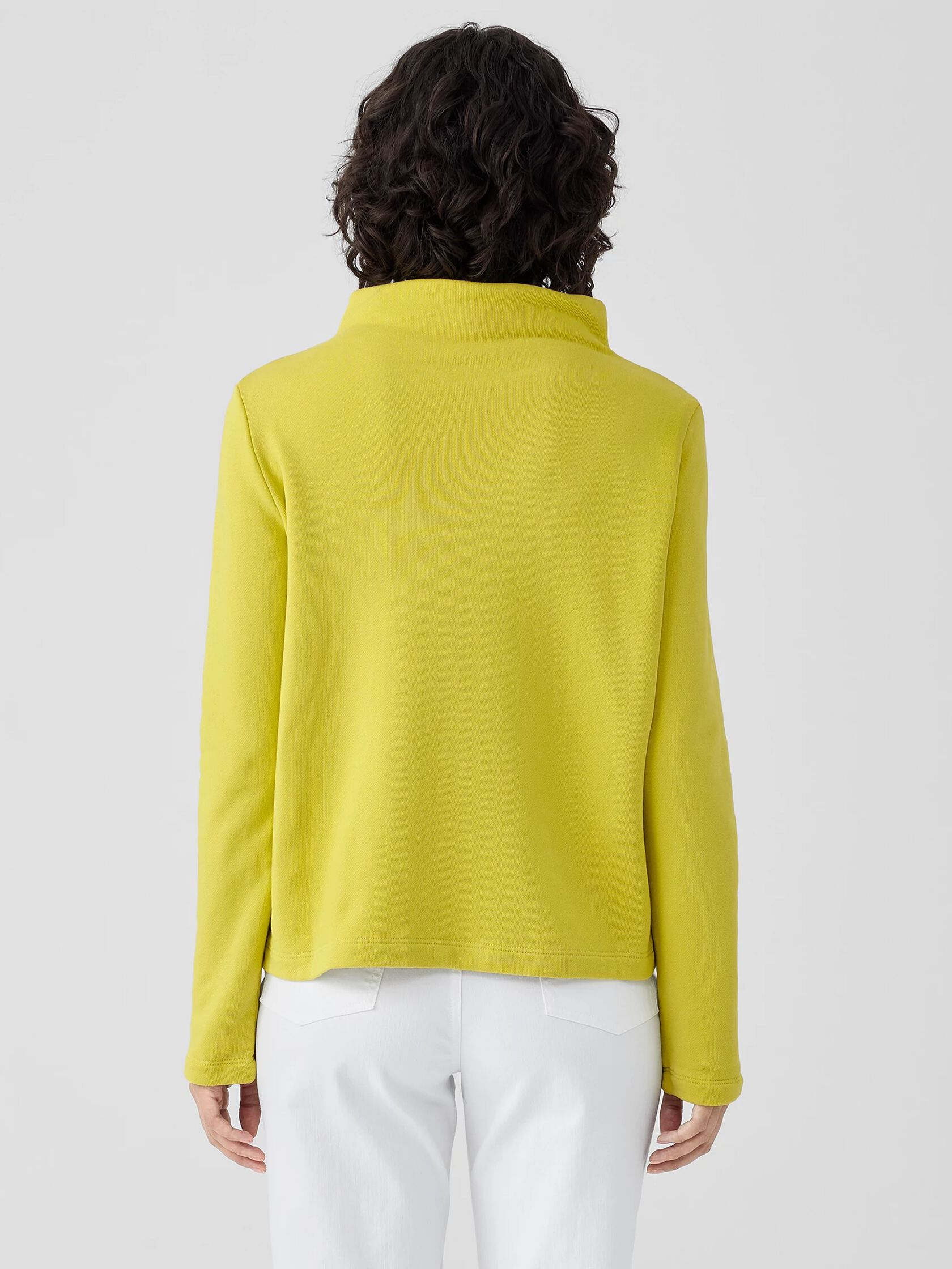 Organic Cotton French Terry Funnel Neck Top
