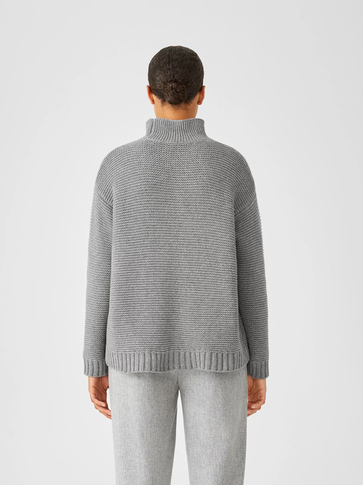 Recycled Cashmere Wool Funnel Neck Top