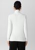 Mélange Sheer Cotton Blend Knit Turtleneck Top