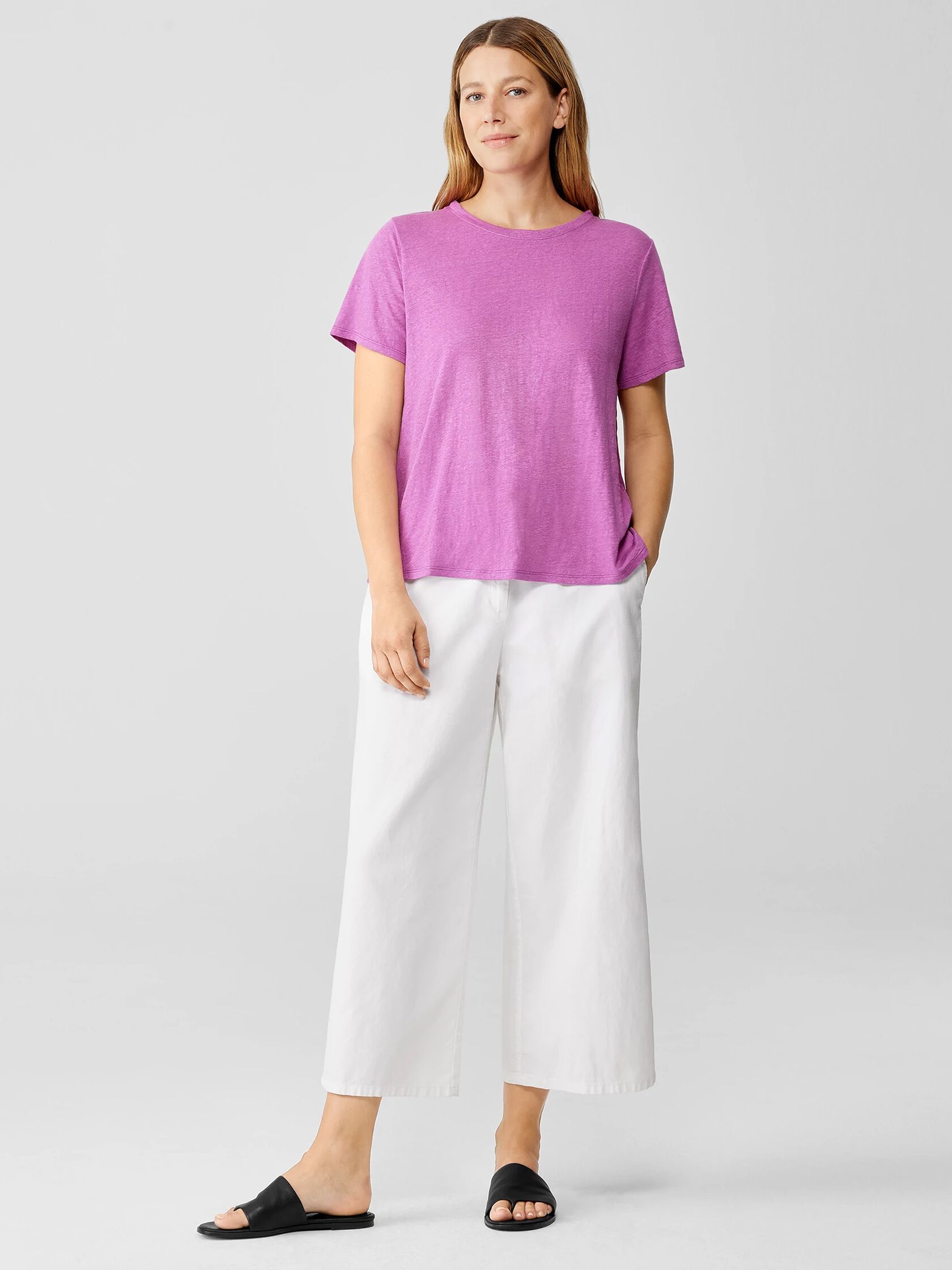 Organic Linen Jersey Crew Neck Tee