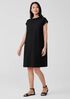 Organic Cotton Pucker Mock Neck Dress