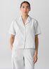 Organic Cotton Ripple Checkered Notch Collar Shirt
