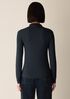 Sheer Cotton Blend Knit Funnel Neck Top