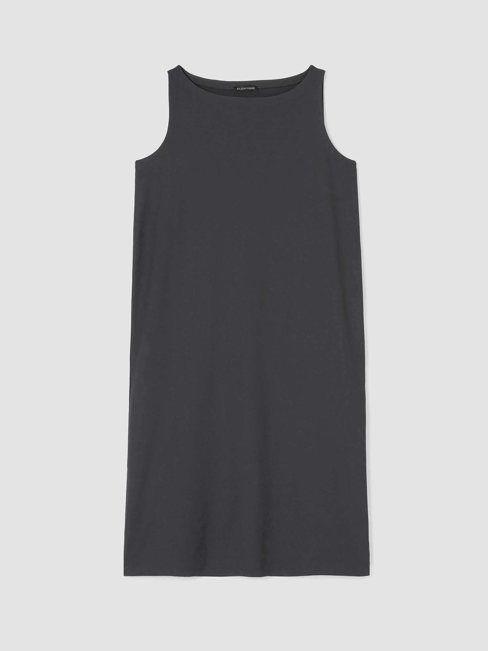 Washable Stretch Crepe Bateau Neck Dress