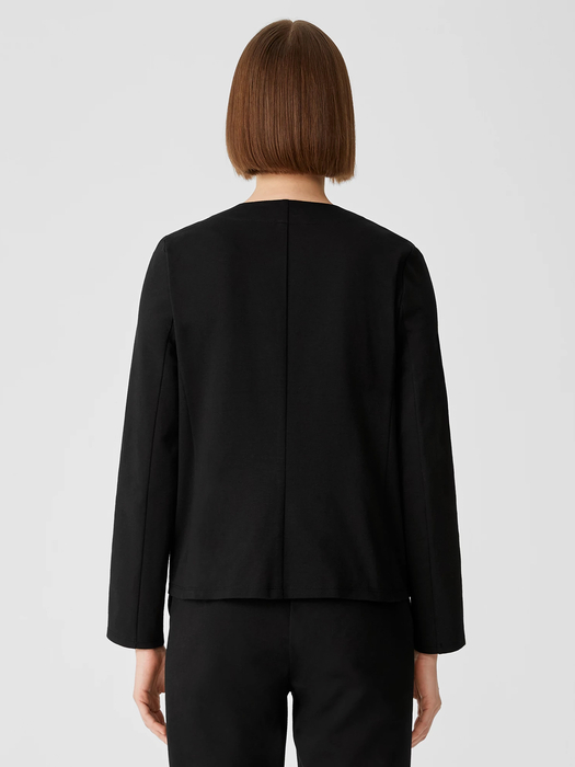 Cotton Ponte Zip-Front Jacket