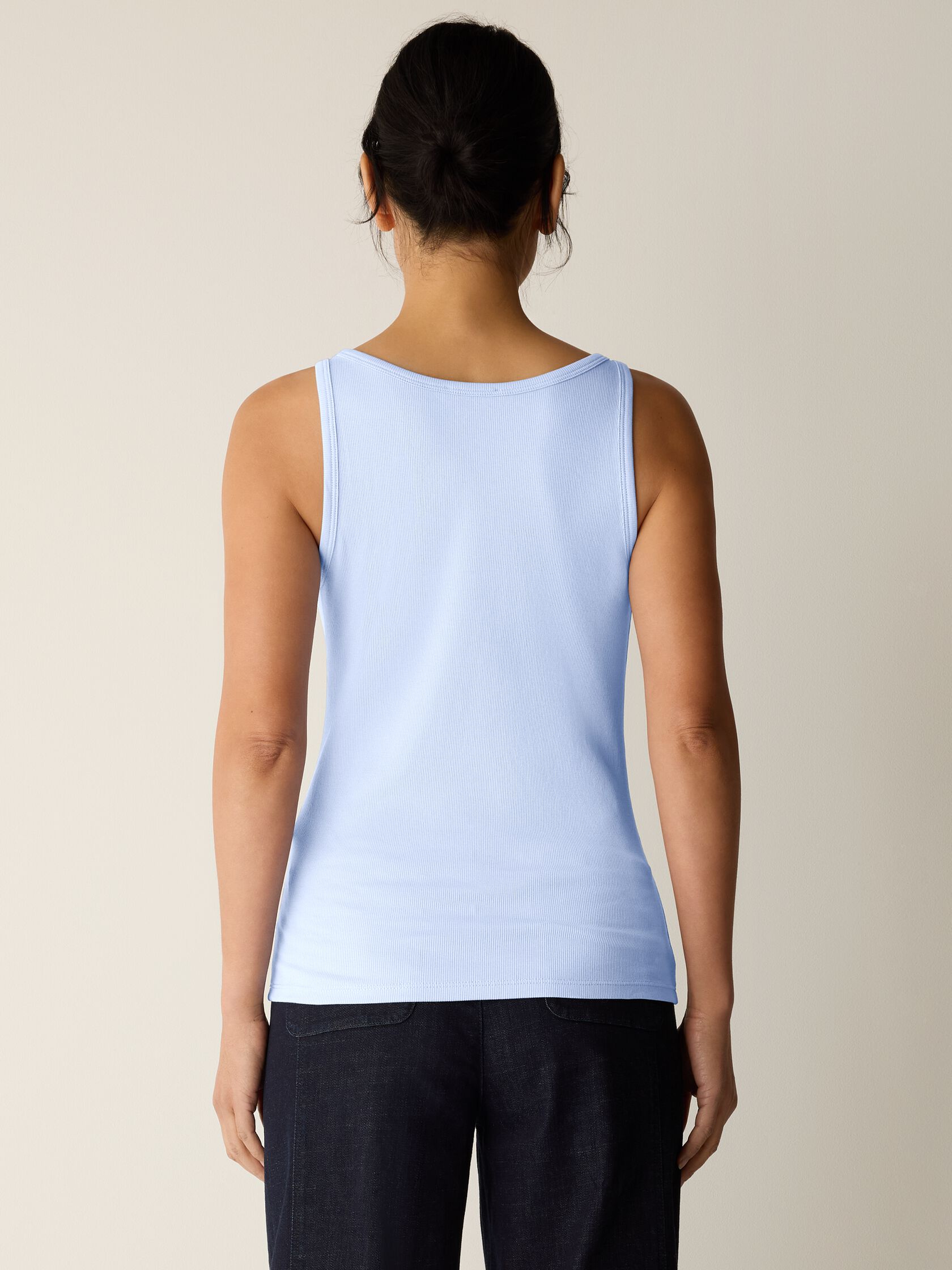 Organic Cotton Stretch Rib Scoop Neck Tank