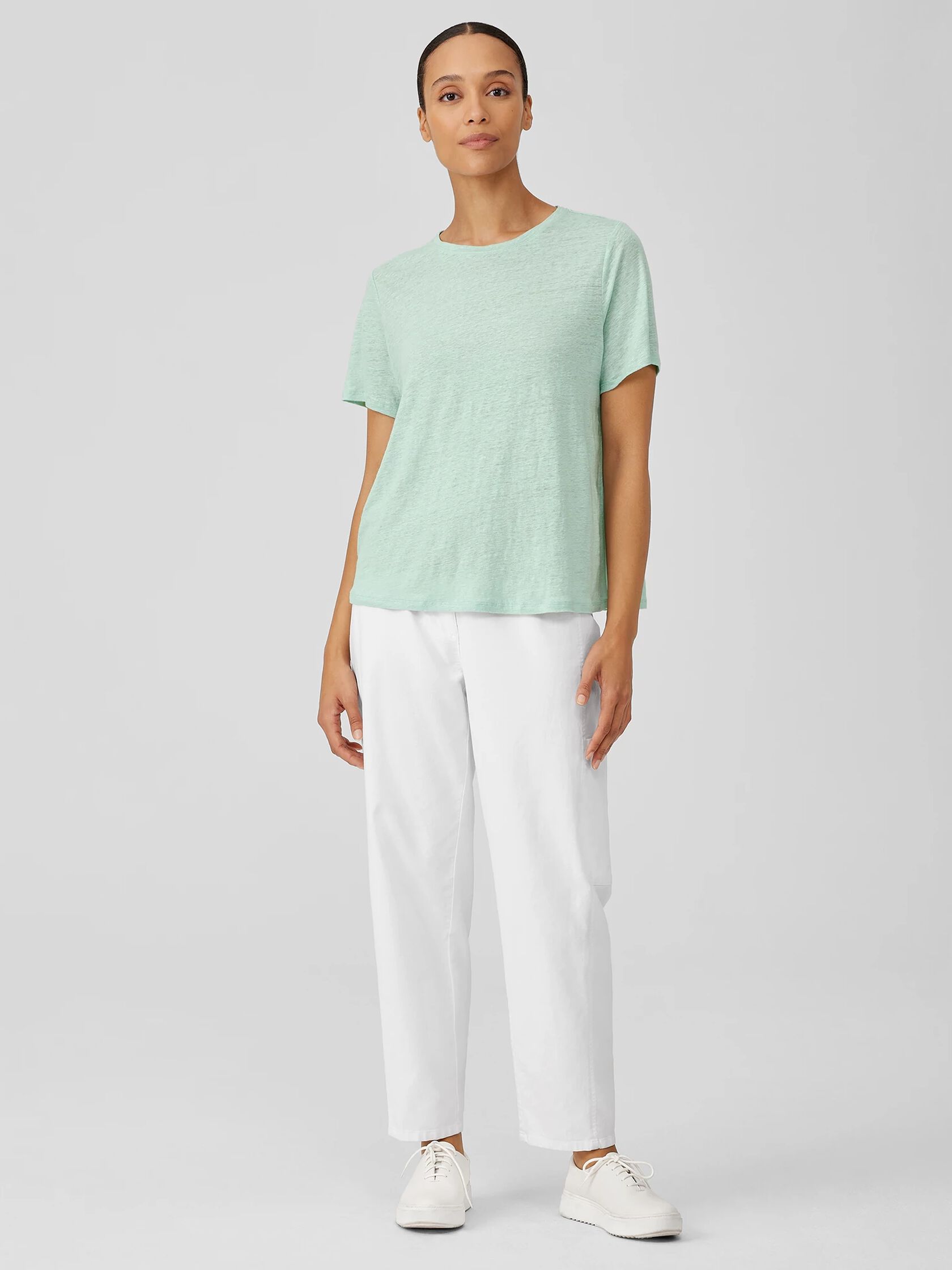 Organic Linen Jersey Crew Neck Tee