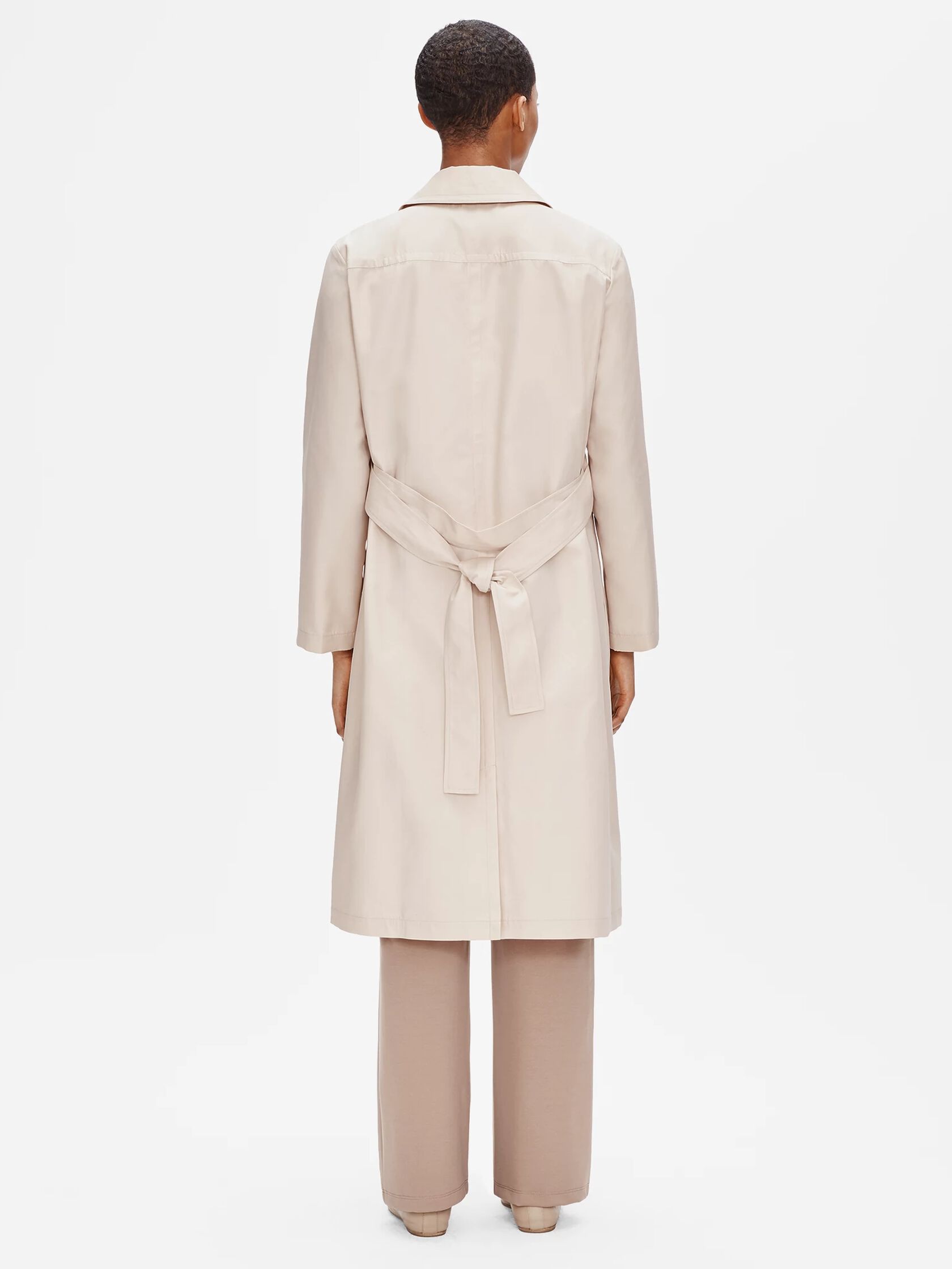 Recycled Polyester Twill Trench Coat