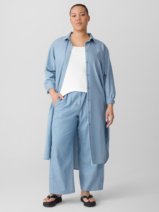 eileen fisher organic cotton dress EILEEN FISHER Washed Organic-Cotton Poplin Dress