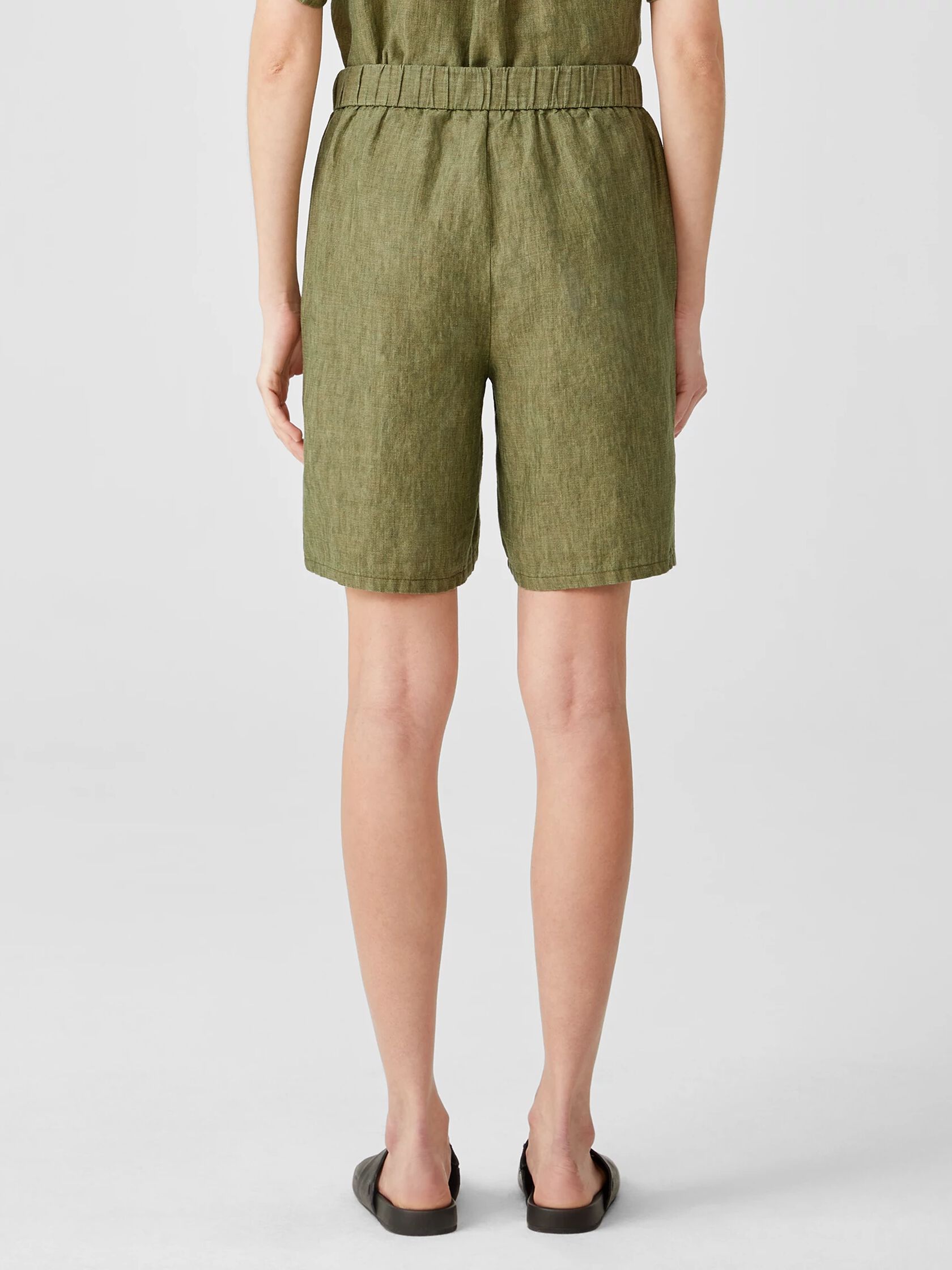 Washed Organic Linen Delave Shorts