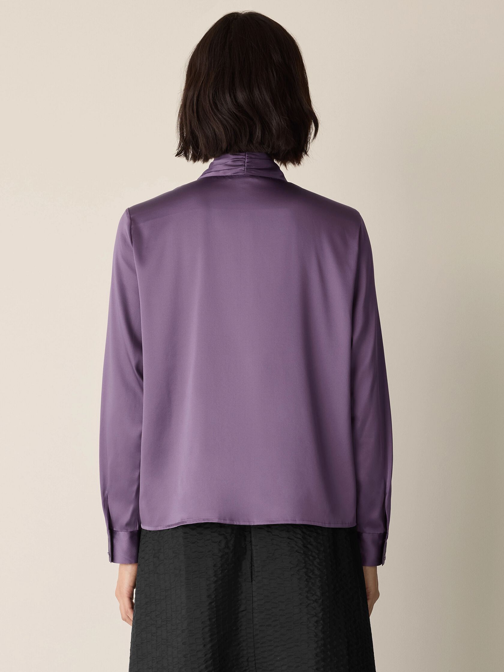 Stretch Silk Charmeuse Wrap Top