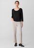 Stretch Jersey Knit Scoop Neck Top