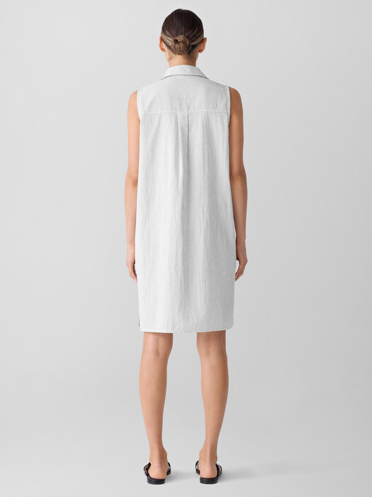 Organic Cotton Ripple Sleeveless Shirtdress