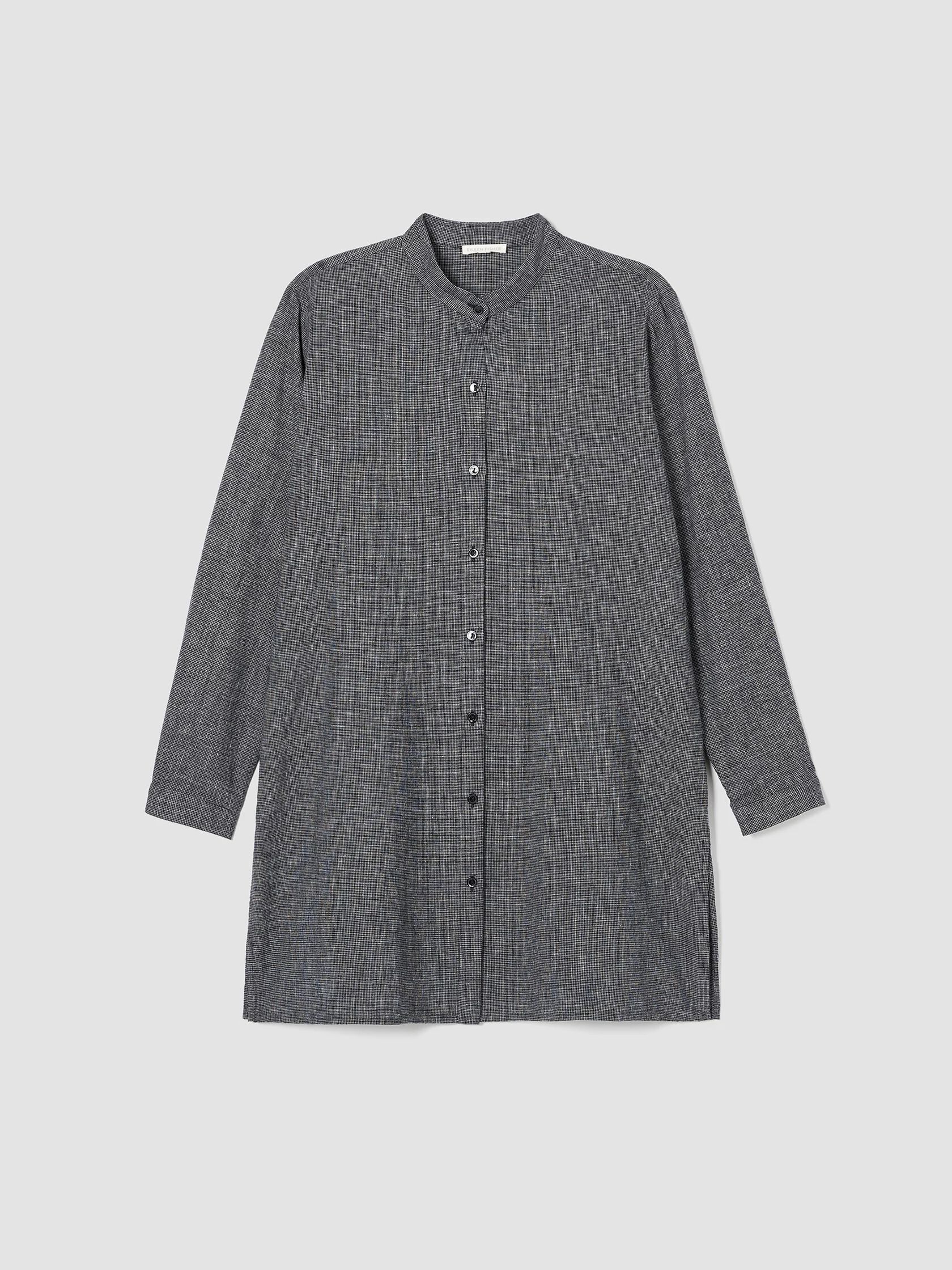 Hemp Organic Cotton Grid Long Shirt