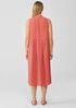 Puckered Organic Linen Pleated Dress