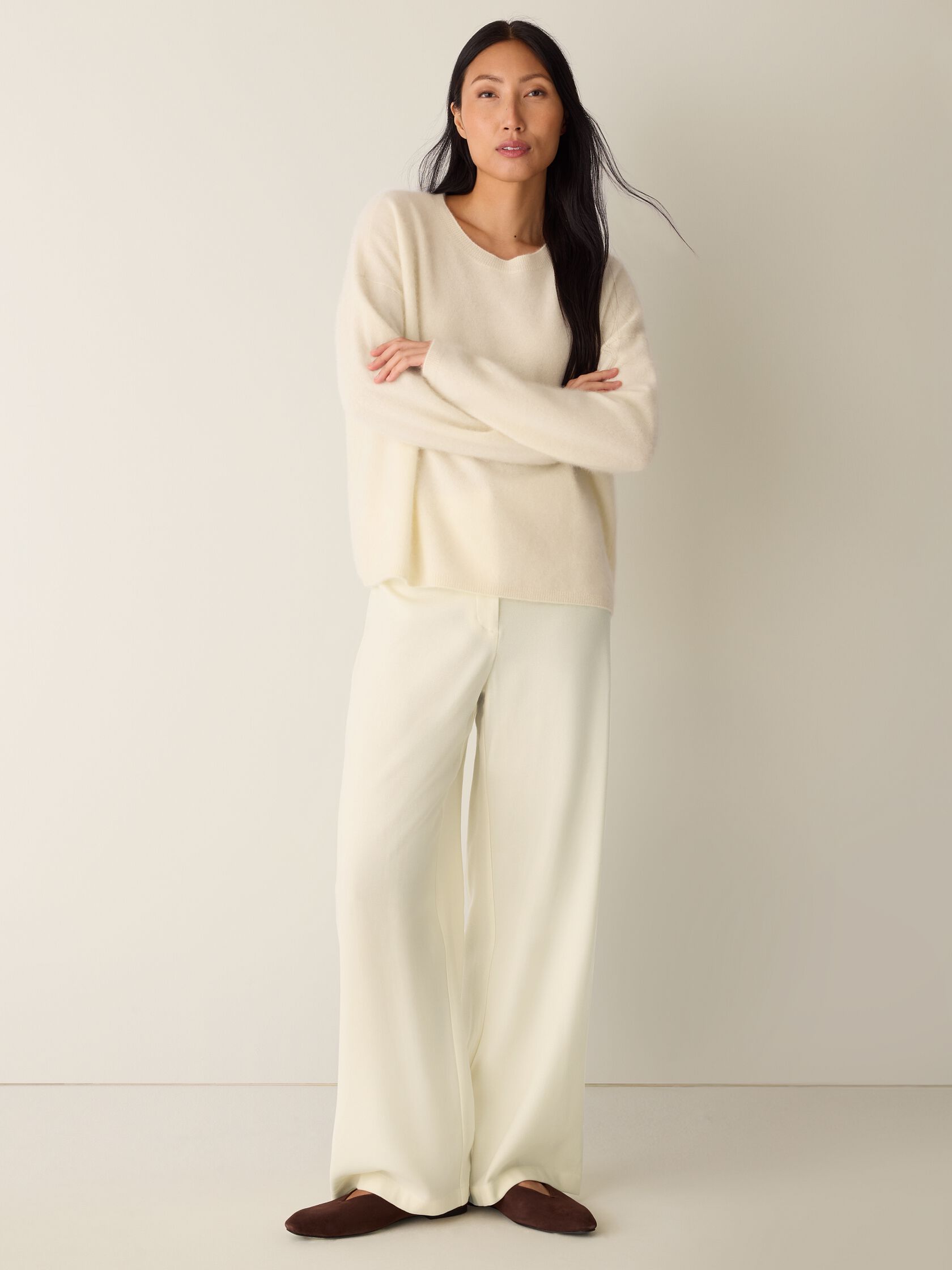 Cashmere Fluff Crew Neck Top