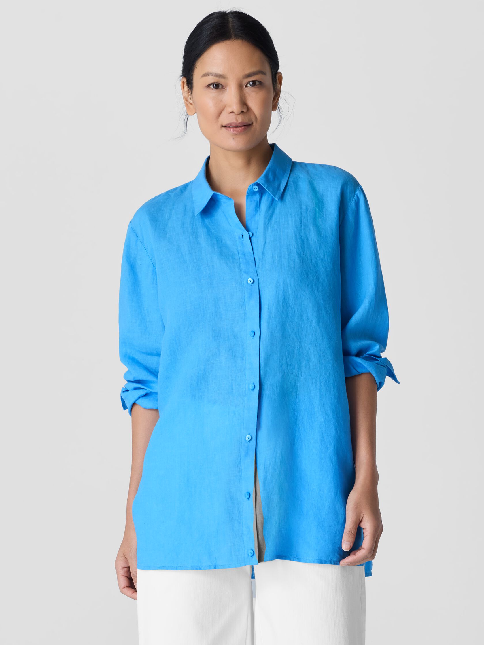 Organic Handkerchief Linen Classic Collar Shirt