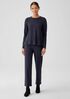 Stretch Jersey Knit Crew Neck Top