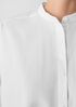 Washed Organic Cotton Poplin Band Collar Shirt