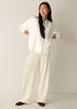 Silk Twill Band Collar Shirt
