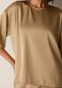 Stretch Silk Charmeuse Round Neck Top