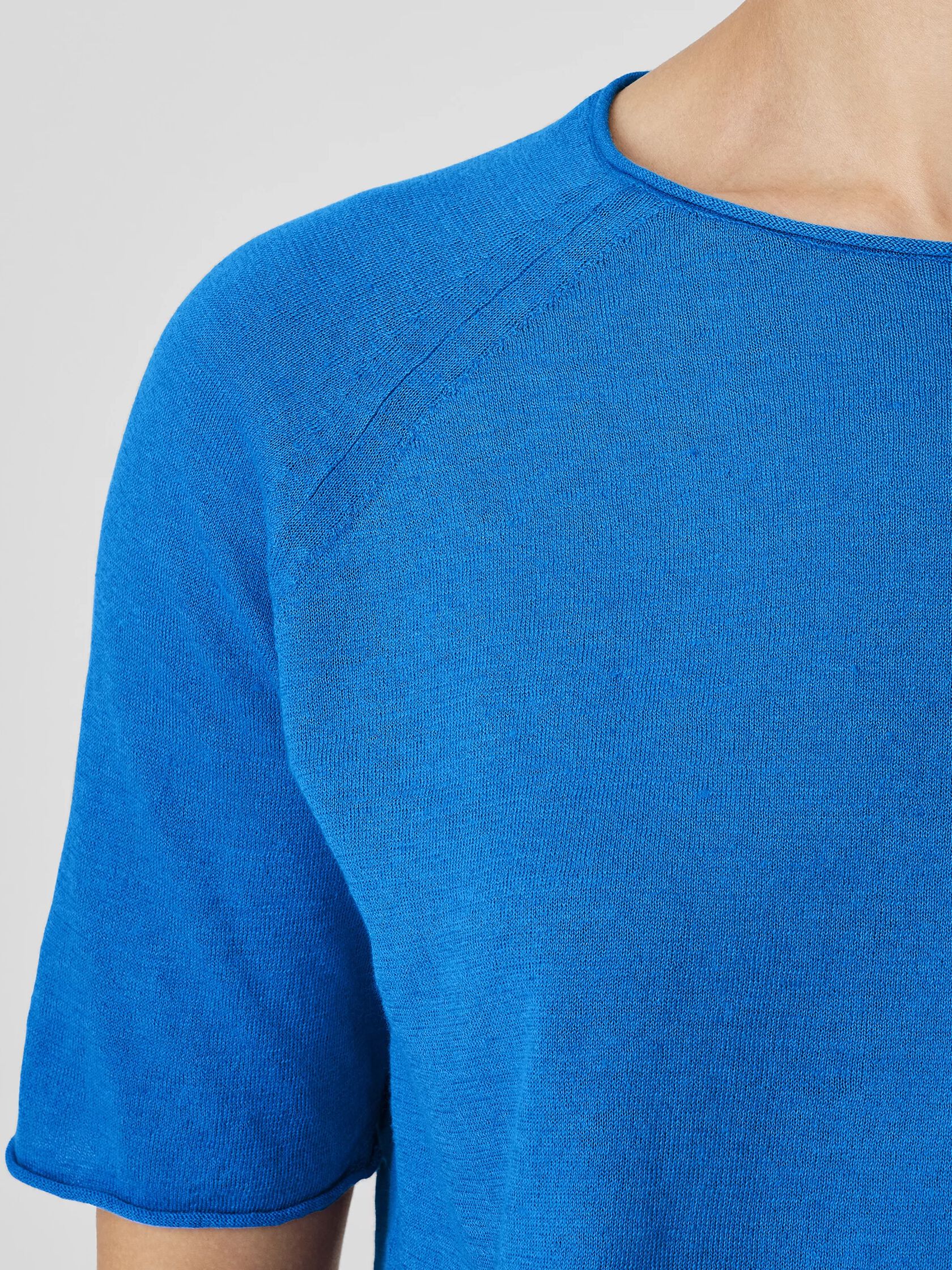 Organic Linen Cotton Jewel Neck Top