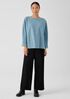 Lightweight Boiled Wool Bateau Neck Top in Regenerative Wool