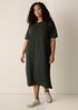 Garment-Dyed Organic Cotton Terry Crew Neck Dress