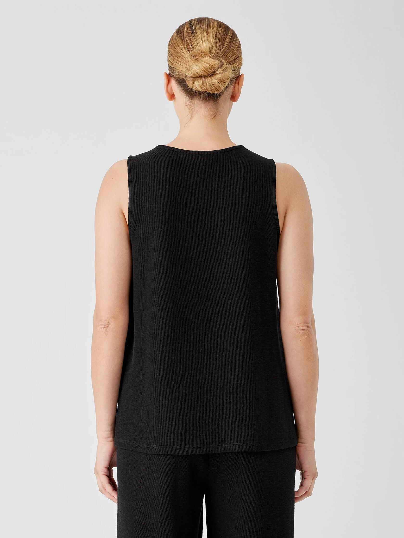 Organic Cotton Slubby Rib Knit Crew Neck Tank