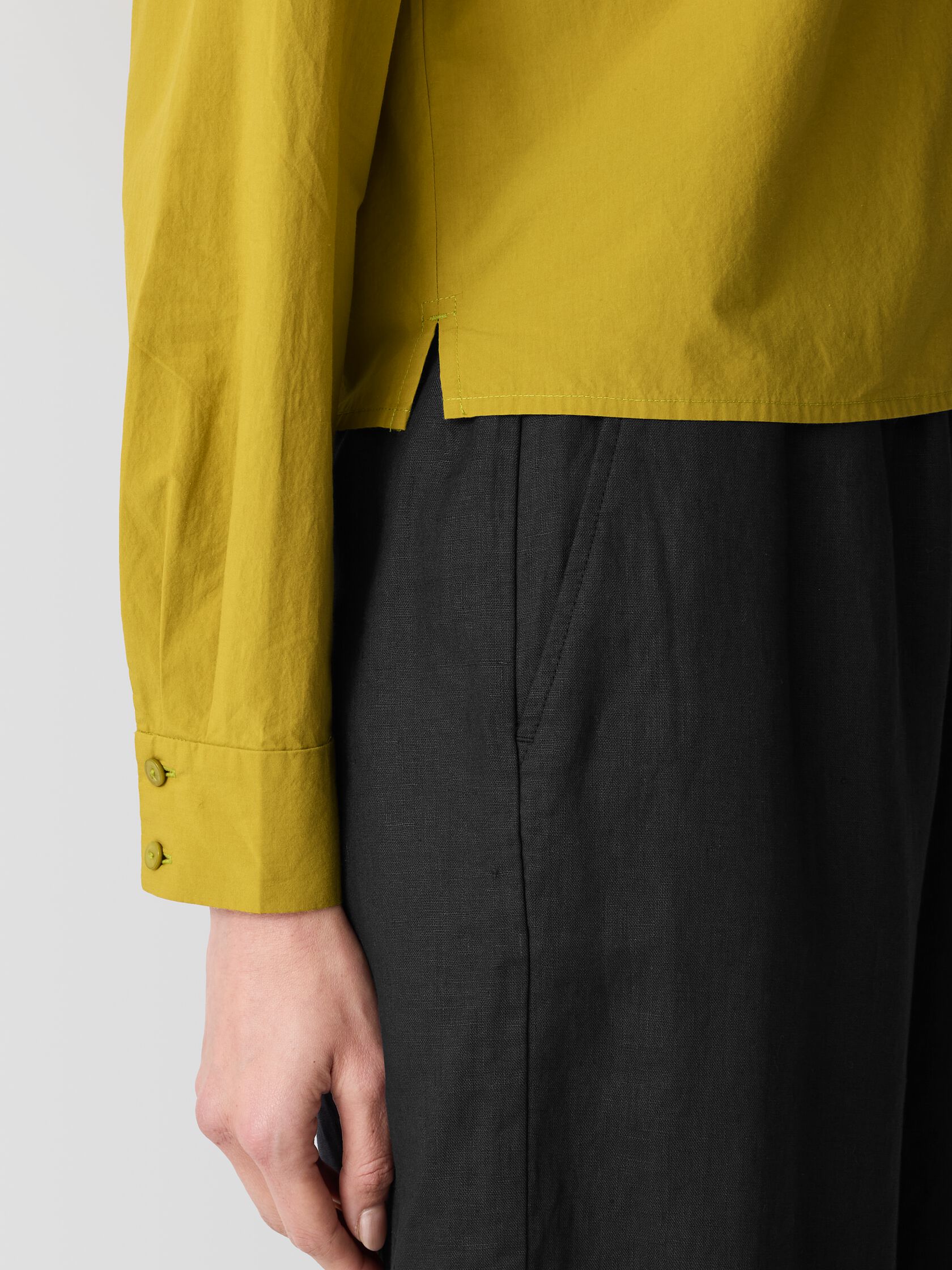 Washed Organic Cotton Poplin Classic Collar Short Shirt