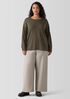 Felted Wool Jersey Wide-Leg Long Pant in Regenerative Wool