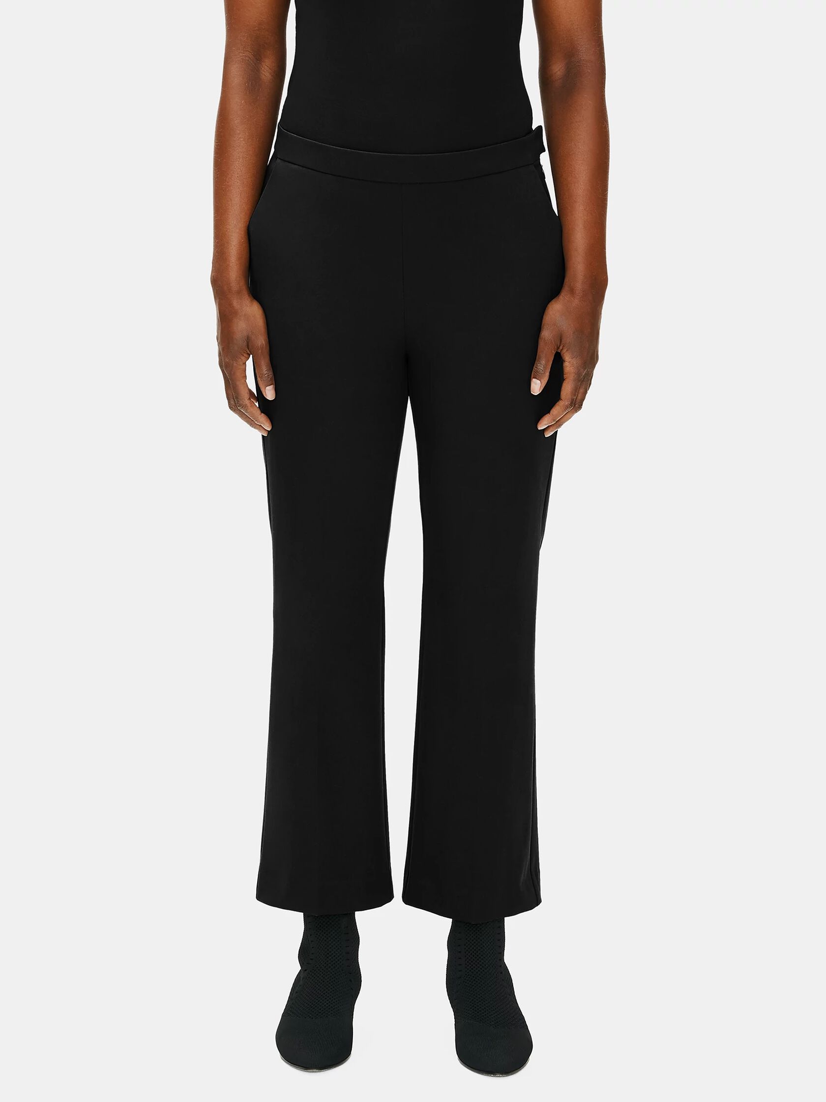 Organic Cotton Twill Flare Cropped Pant | EILEEN FISHER