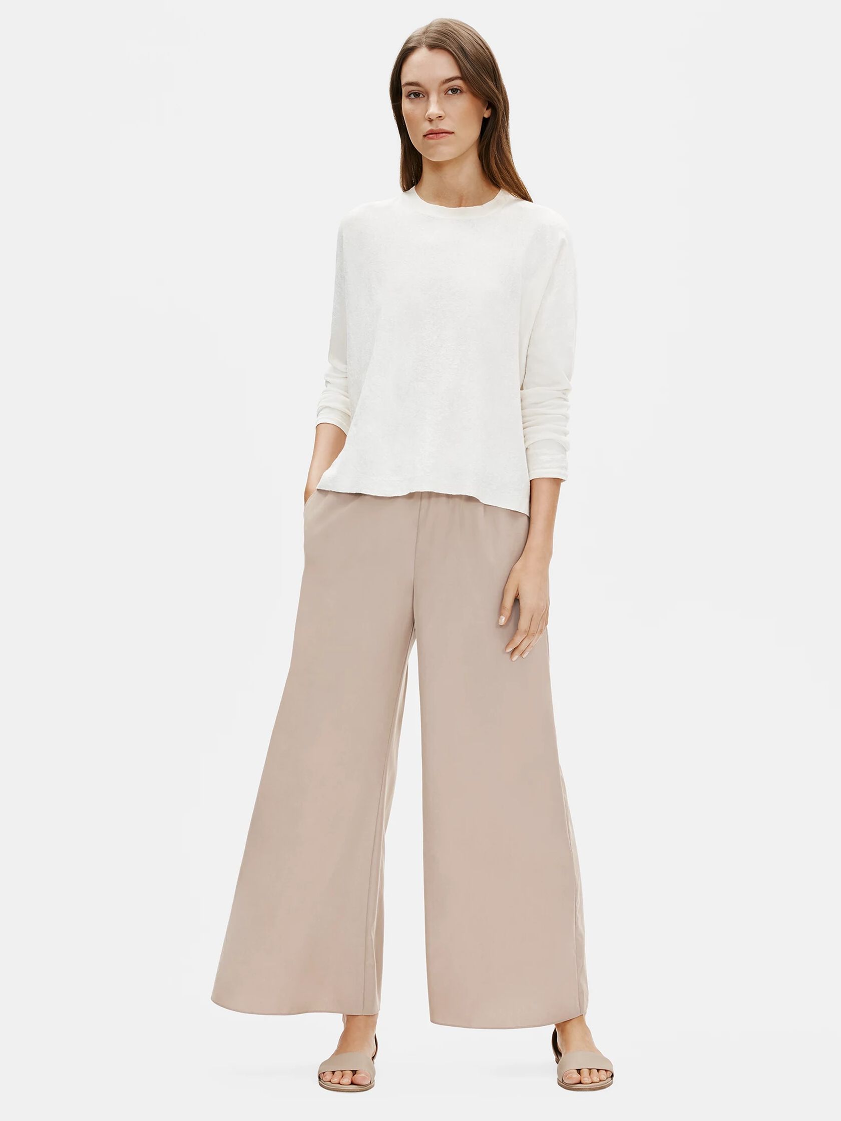 Sandwashed Tencel Wide-Leg Pant