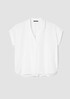 Organic Handkerchief Linen Notch Collar Top