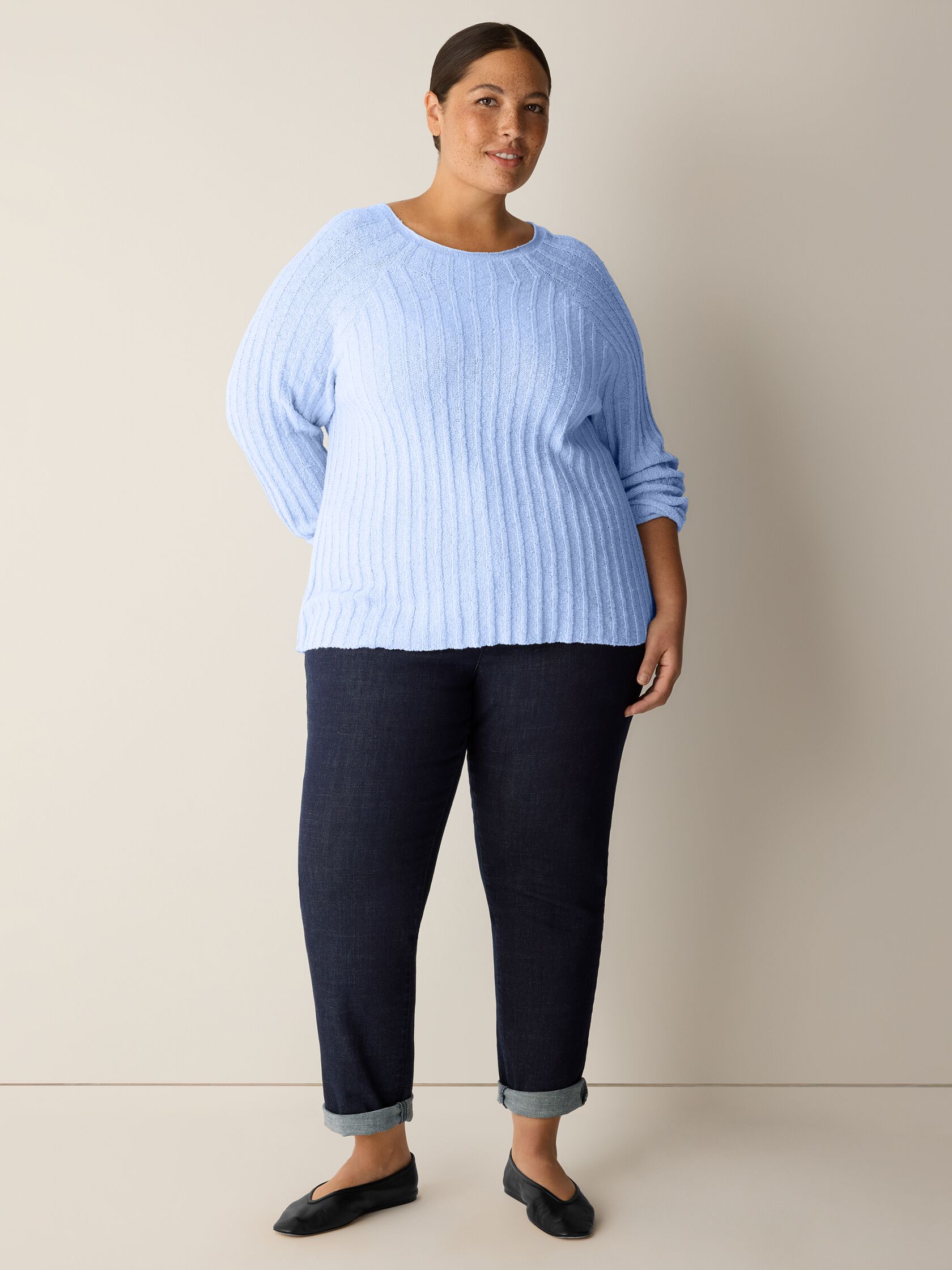 Peruvian Cotton Cloud Jewel Neck Top