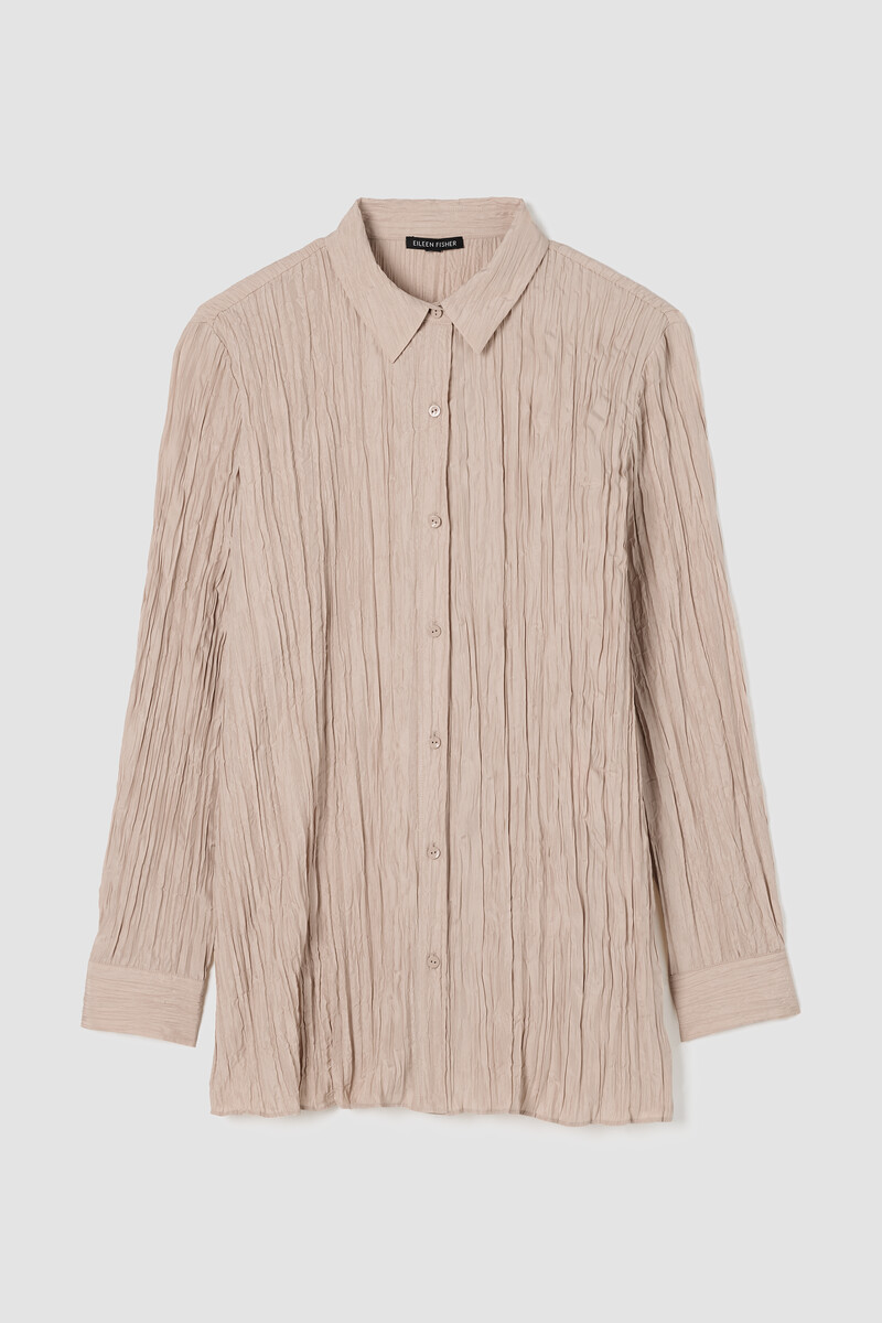 Crinkle Silk Habutai Classic Collar Shirt Crinkle Silk Habutai Classic Collar Shirt