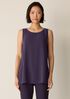 Silk Georgette Crepe Ballet Neck Long Tank