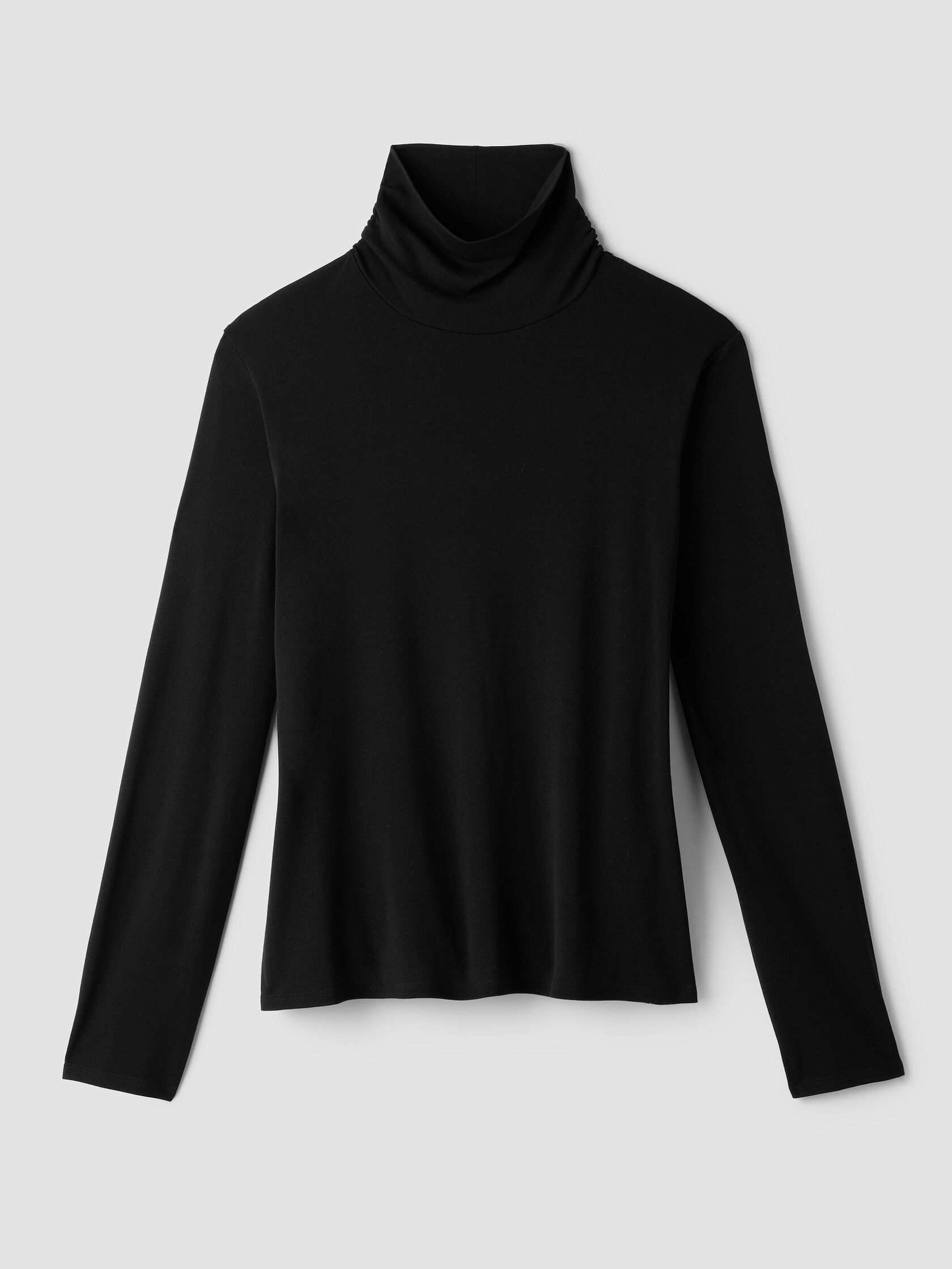 Stretch Silk Jersey Turtleneck Top