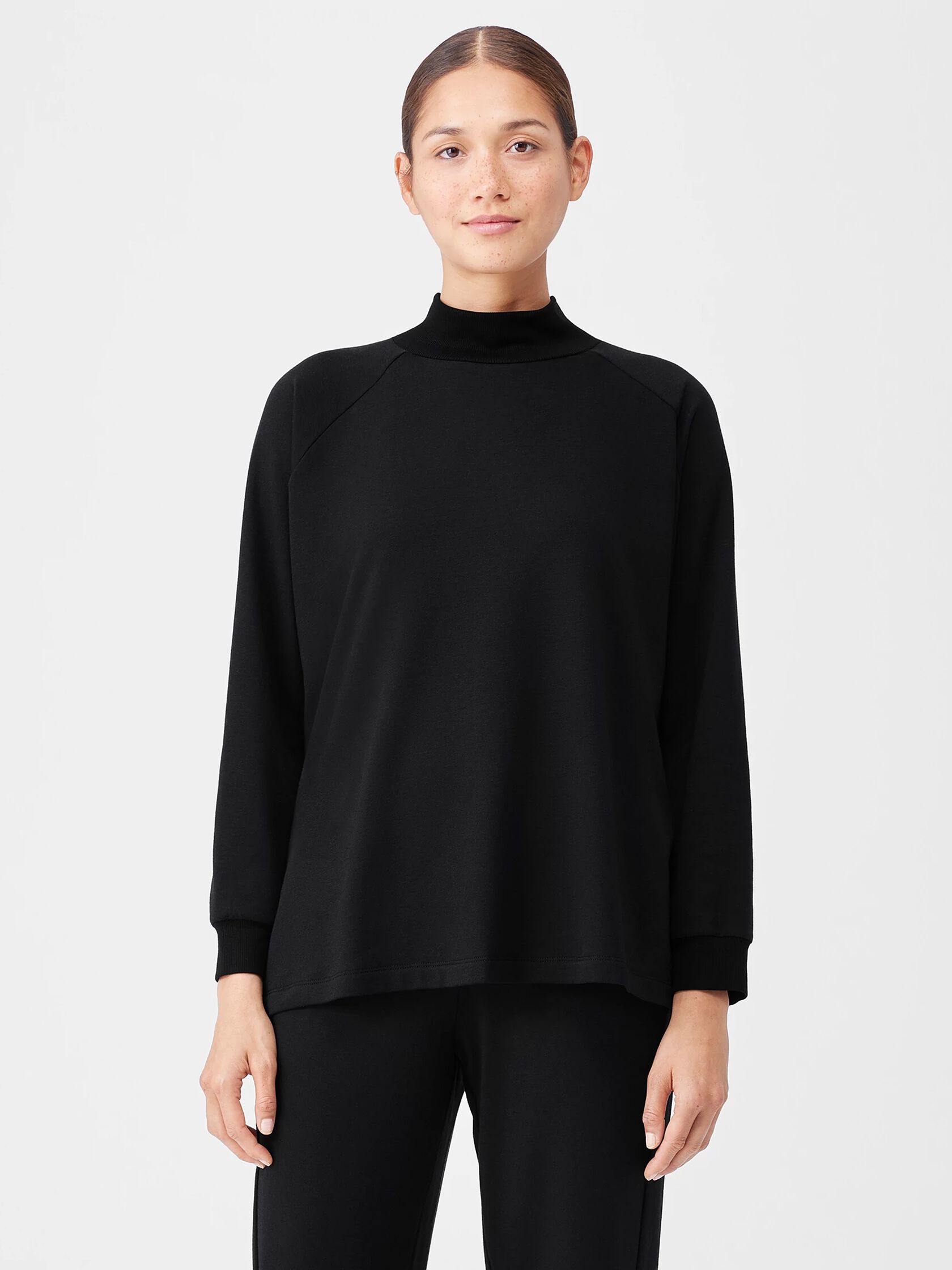 Cozy Brushed Terry Hug Turtleneck Top