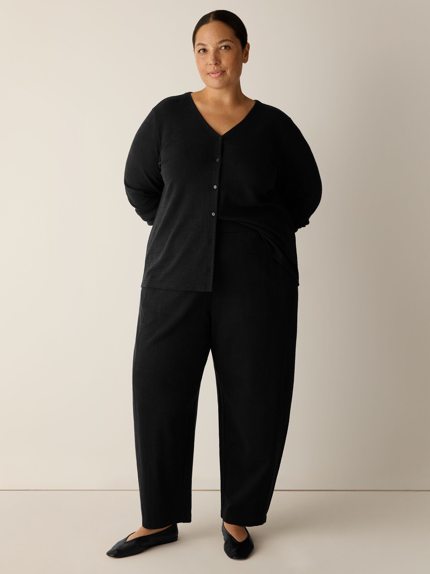 Cross Hatch Stretch Jersey Lantern Pant