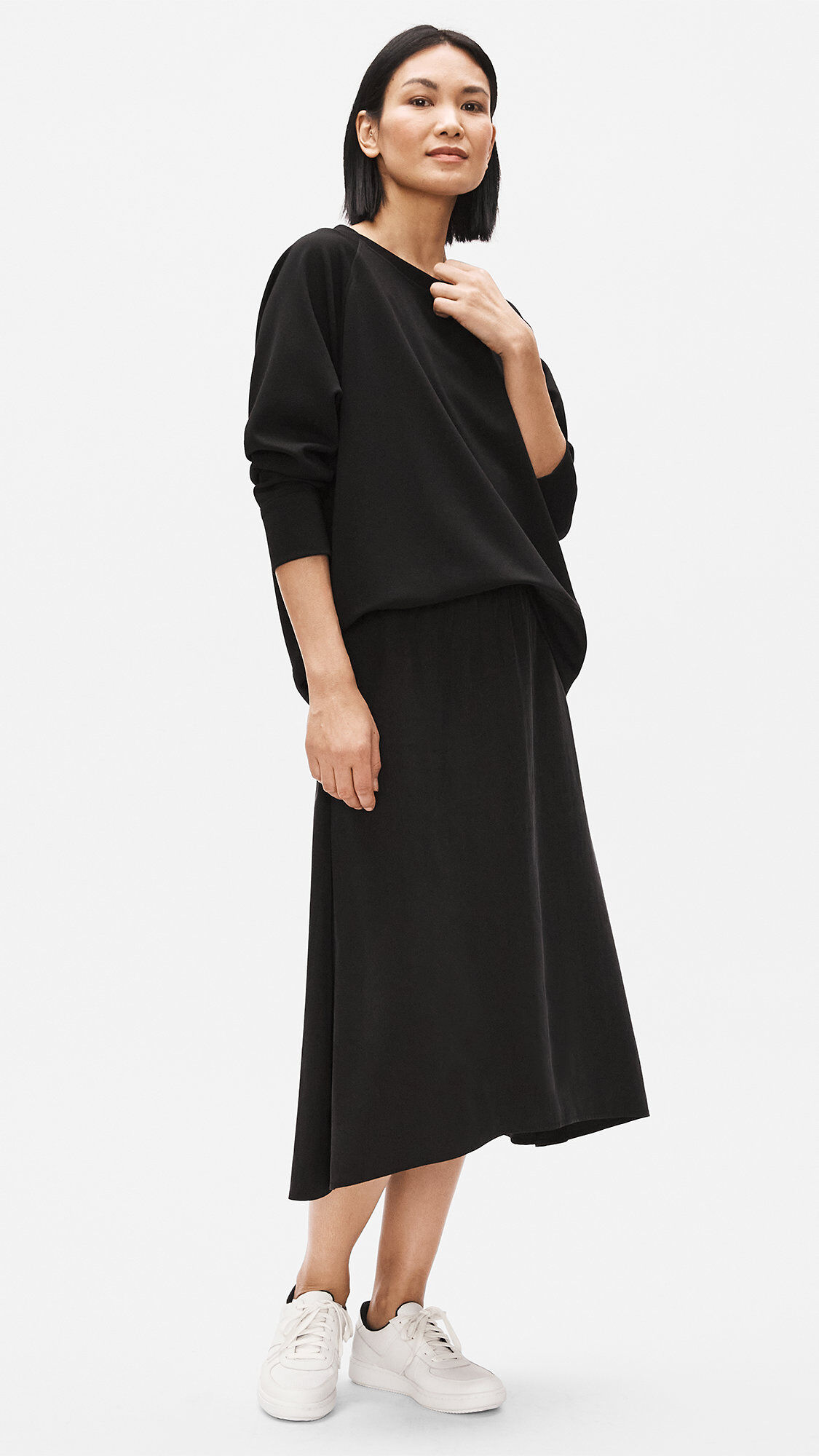 Flex Tencel Ponte Round Neck Top | EILEEN FISHER