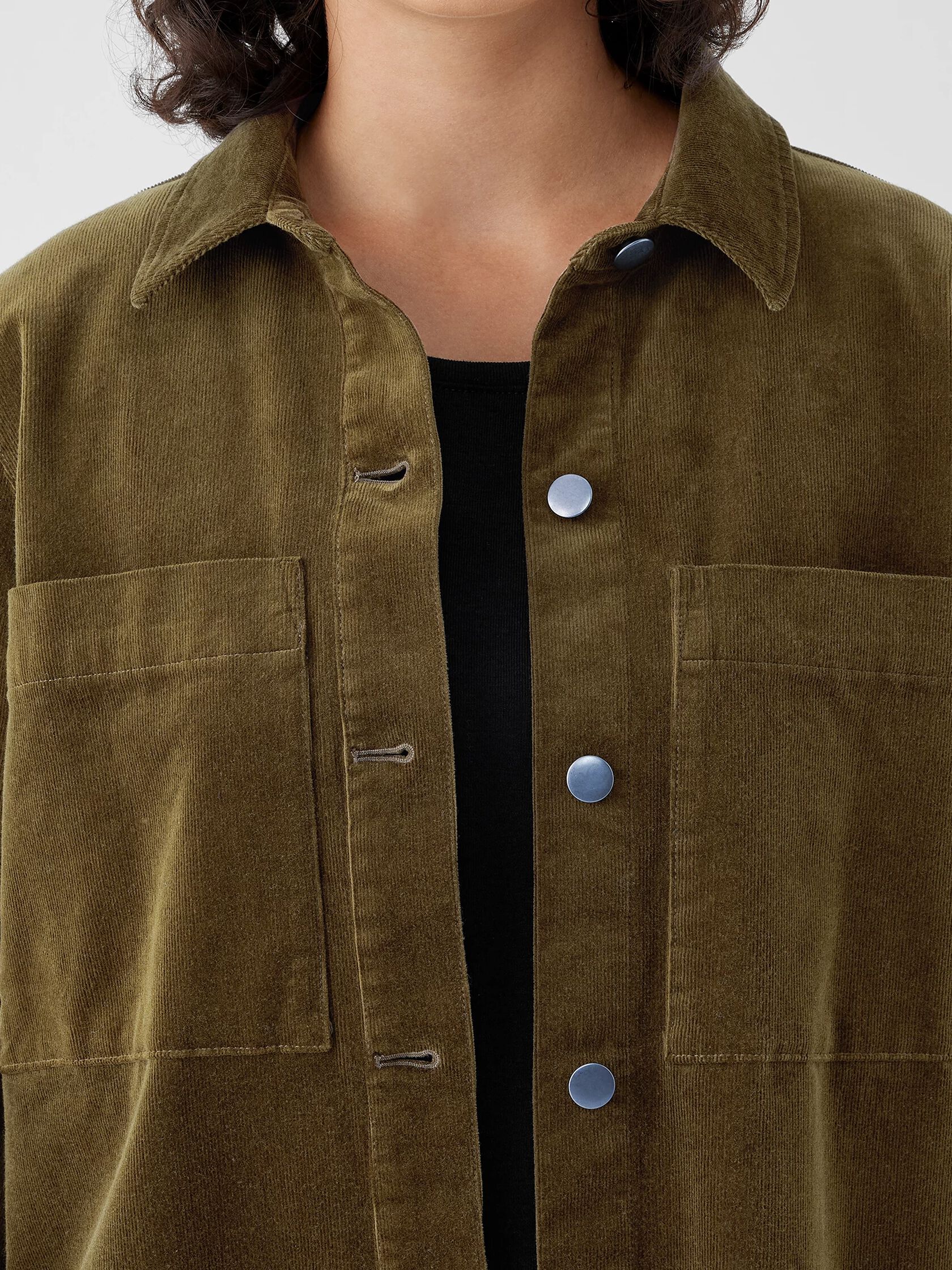 Organic Cotton Stretch Corduroy Shirt Jacket