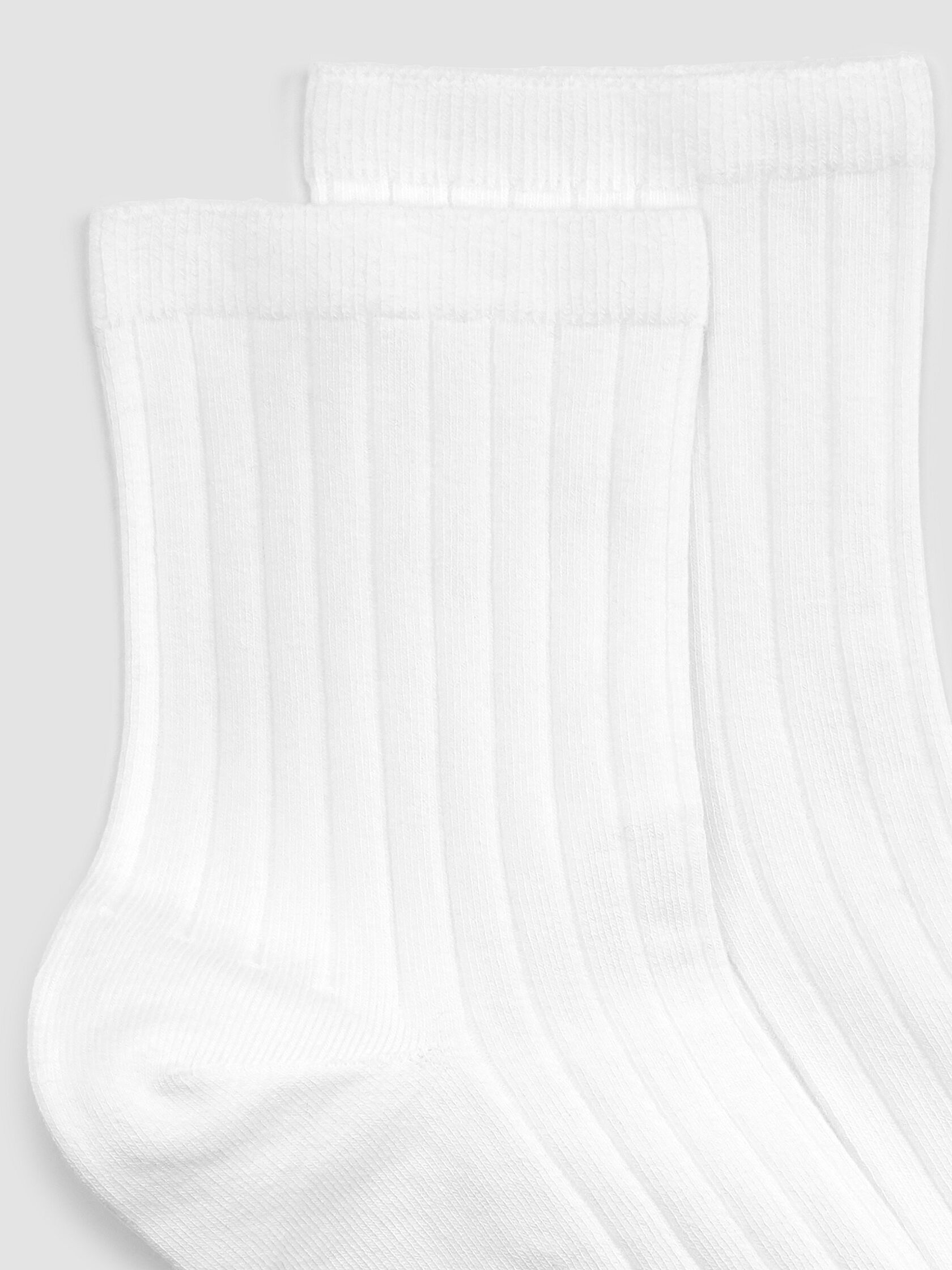 Cotton Wide-Rib Short Crew Sock