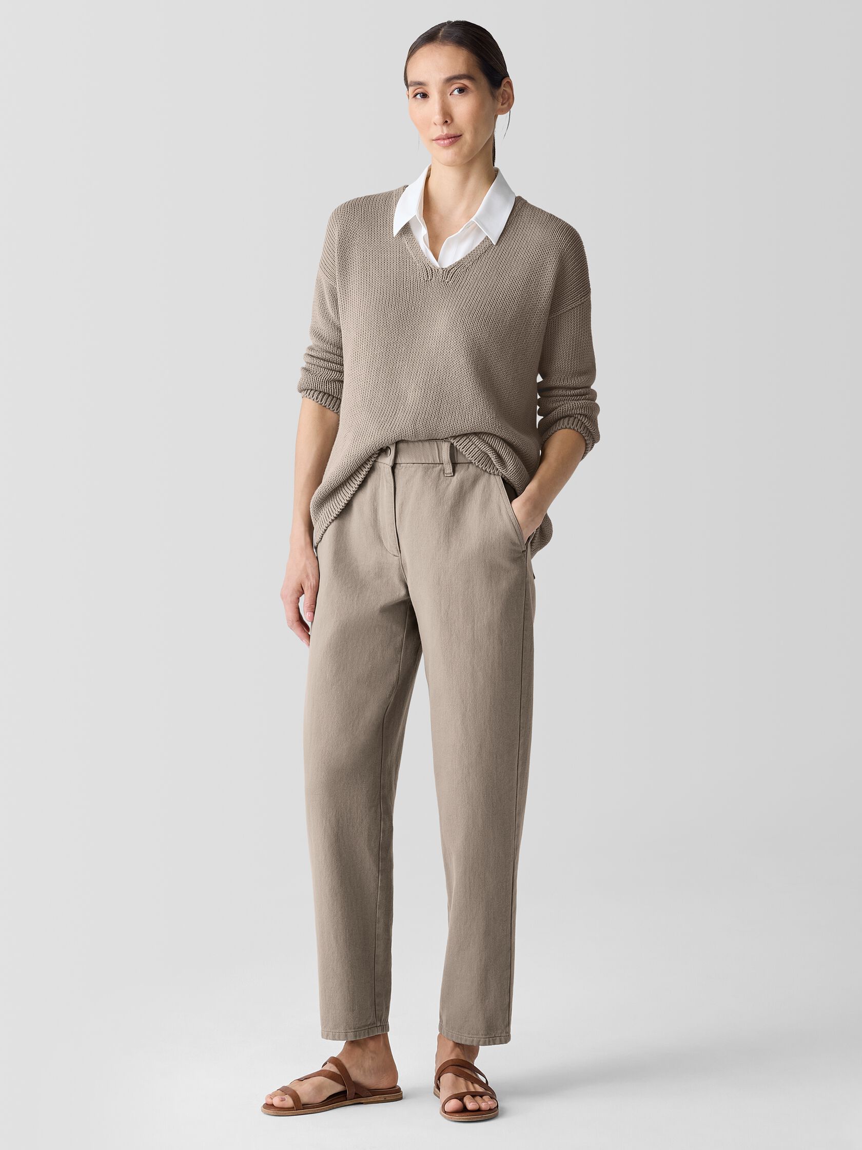 Garment-Dyed Utility Organic Cotton Tapered Pant